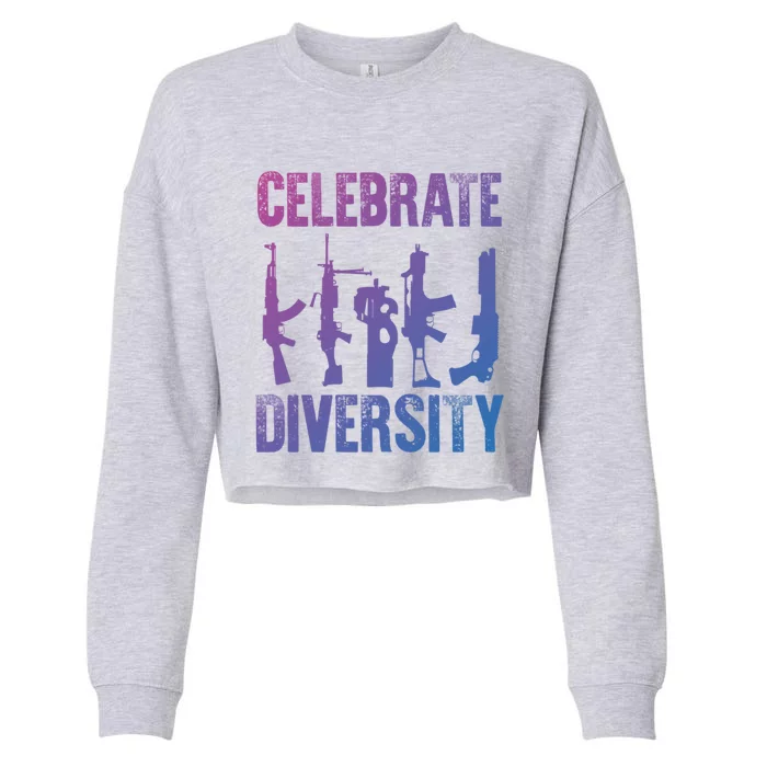 2Nd Adt 2A Pro Guns Celebrate Diversity Cool Gift Cropped Pullover Crew