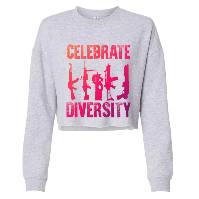 2Nd Adt 2A Pro Guns Celebrate Diversity Cool Gift Cropped Pullover Crew