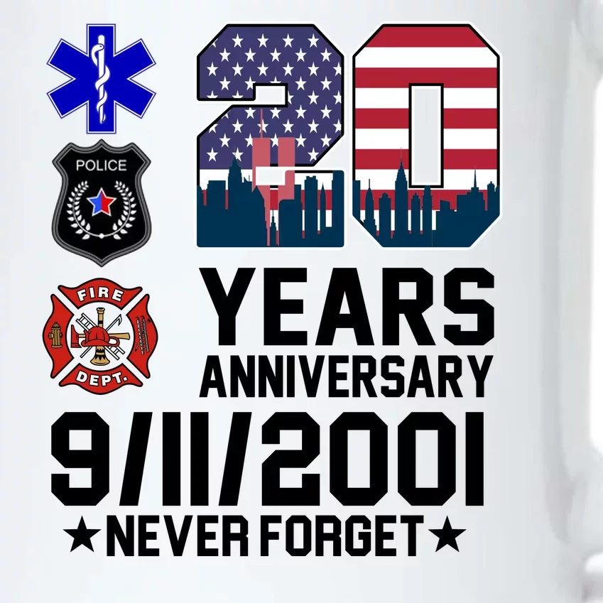 20th Anniversary 9/11/2001 Never Forget 911 Black Color Changing Mug