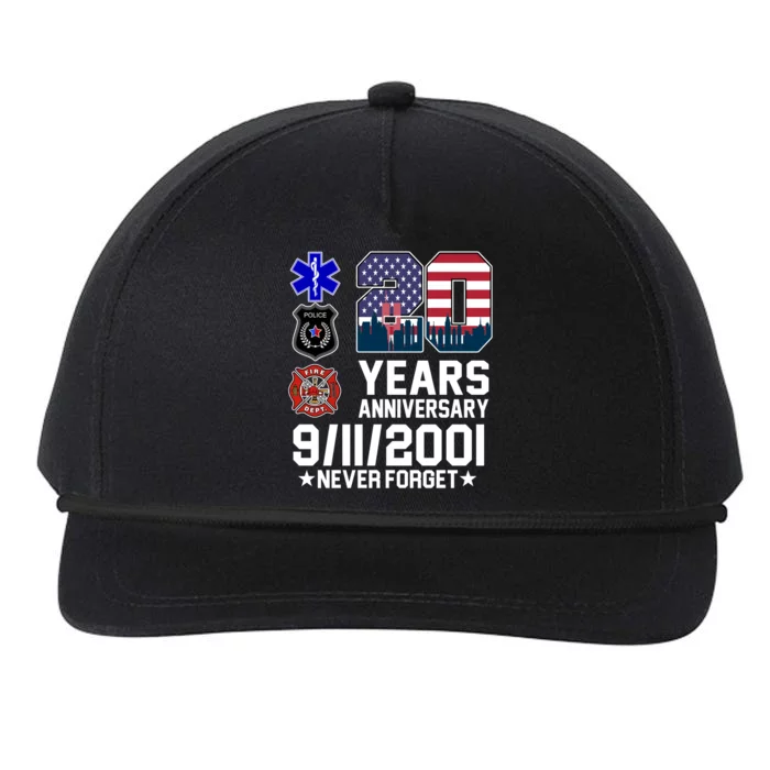 20th Anniversary 9/11/2001 Never Forget 911 Snapback Five-Panel Rope Hat