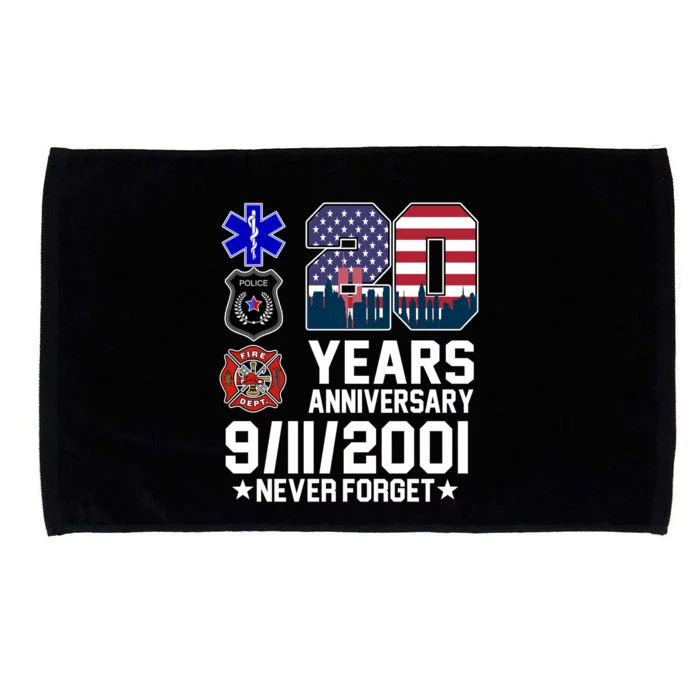 20th Anniversary 9/11/2001 Never Forget 911 Microfiber Hand Towel