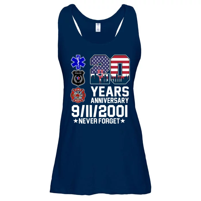 20th Anniversary 9/11/2001 Never Forget 911 Ladies Essential Flowy Tank