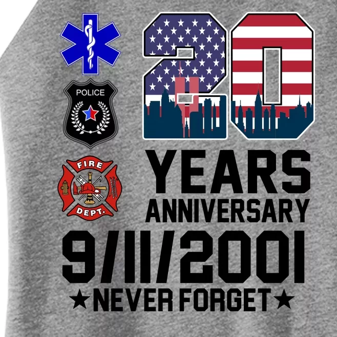 20th Anniversary 9/11/2001 Never Forget 911 Women’s Perfect Tri Rocker Tank