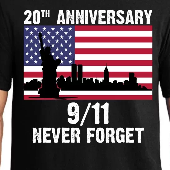 20th Anniversary 9/11 Tribute Never Forget US Flag New York Pajama Set