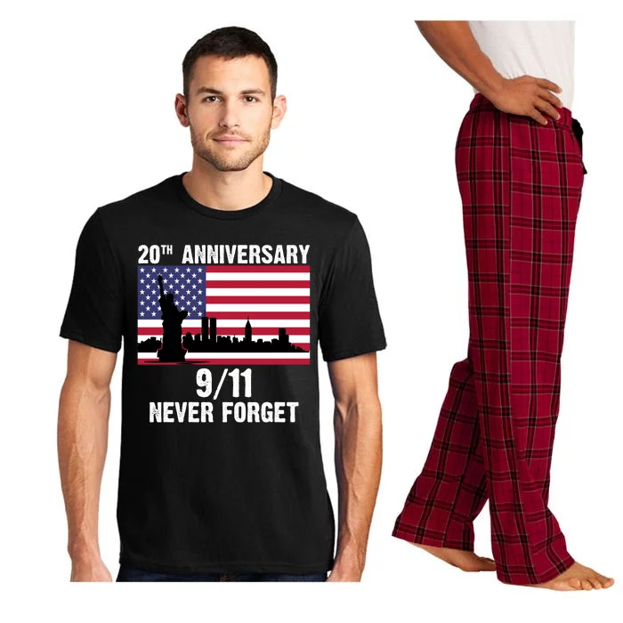 20th Anniversary 9/11 Tribute Never Forget US Flag New York Pajama Set