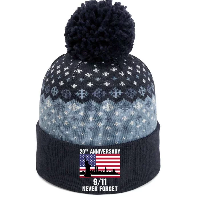 20th Anniversary 9/11 Tribute Never Forget US Flag New York The Baniff Cuffed Pom Beanie