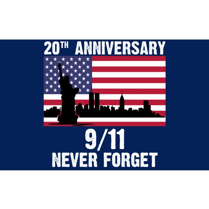 20th Anniversary 9/11 Tribute Never Forget US Flag New York Bumper Sticker