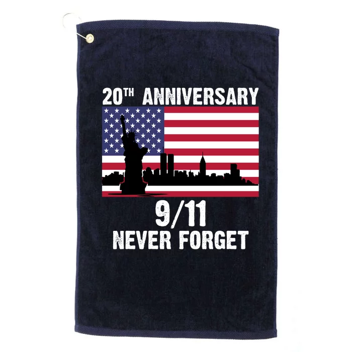 20th Anniversary 9/11 Tribute Never Forget US Flag New York Platinum Collection Golf Towel