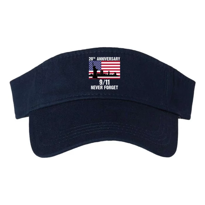 20th Anniversary 9/11 Tribute Never Forget US Flag New York Valucap Bio-Washed Visor