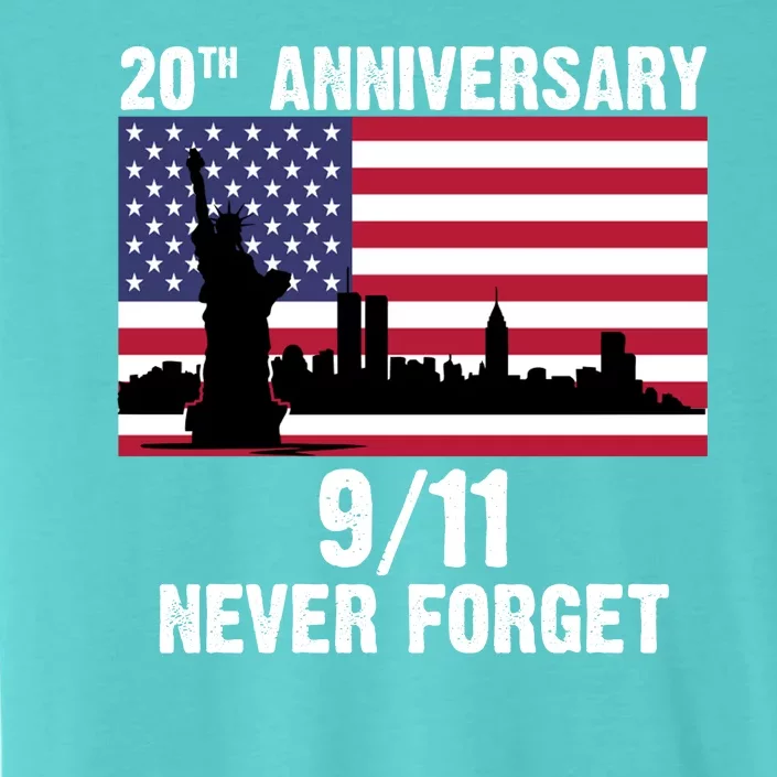 20th Anniversary 9/11 Tribute Never Forget US Flag New York ChromaSoft Performance T-Shirt