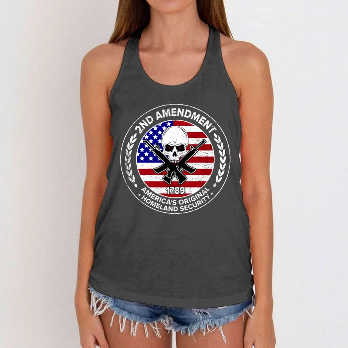 2nd Amendment America's Original Homeland Security 1789 Women's Knotted Racerback Tank