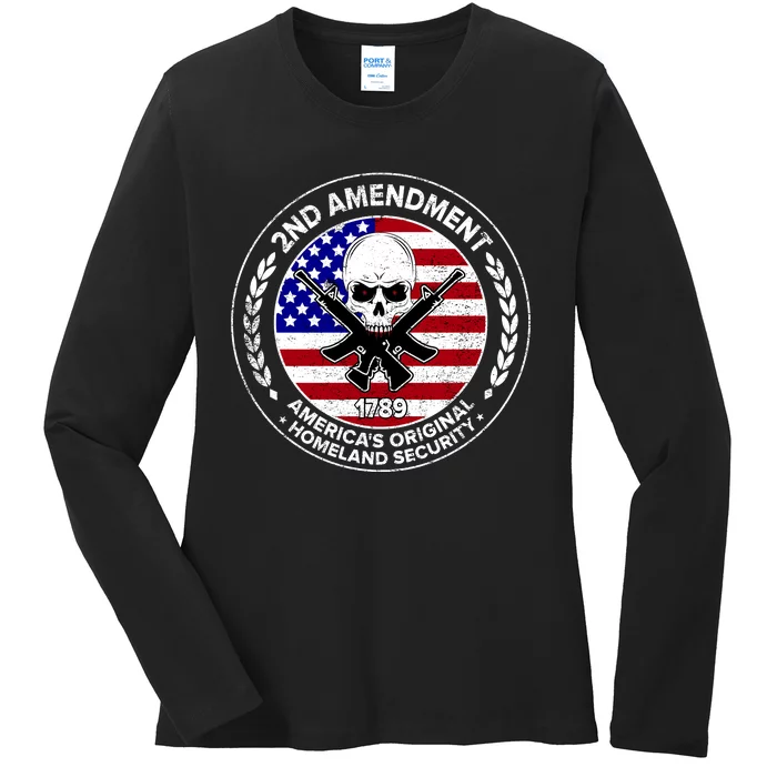 2nd Amendment America's Original Homeland Security 1789 Ladies Long Sleeve Shirt