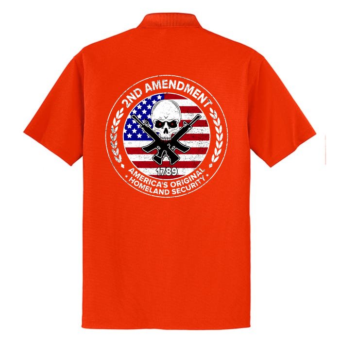 2nd Amendment America's Original Homeland Security 1789 Front And Back Front & Back Dry Zone Grid Performance Polo