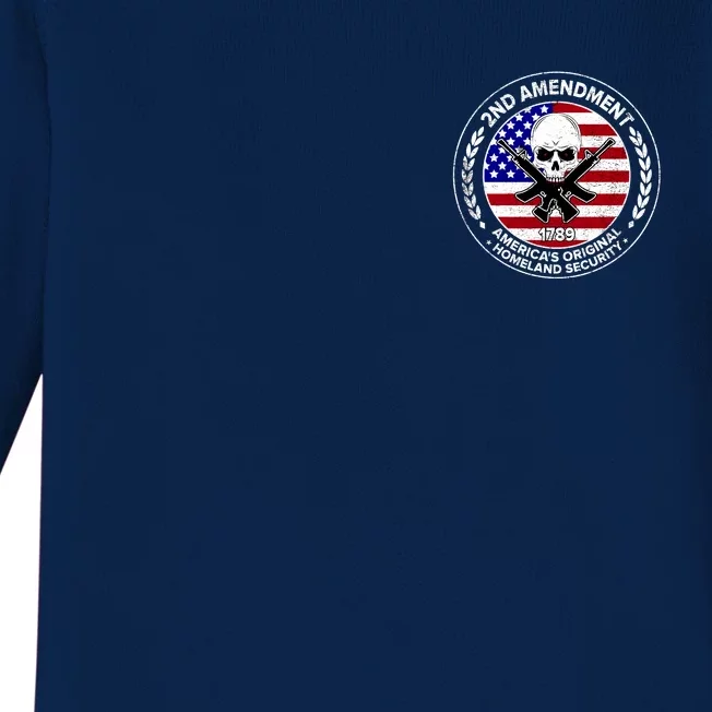 2nd Amendment America's Original Homeland Security 1789 Front And Back Front & Back Baby Long Sleeve Bodysuit