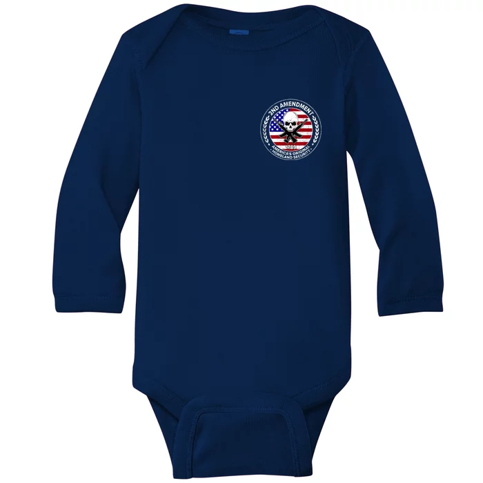 2nd Amendment America's Original Homeland Security 1789 Front And Back Front & Back Baby Long Sleeve Bodysuit