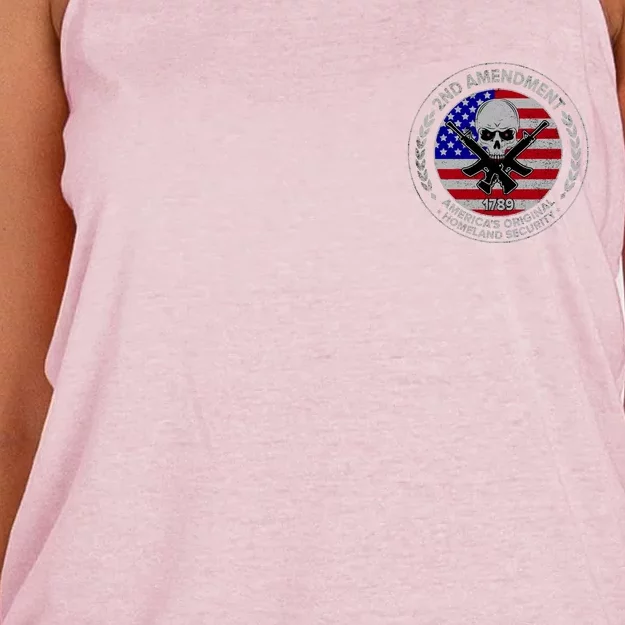 2nd Amendment America's Original Homeland Security 1789 Front And Back Front & Back Women's Knotted Racerback Tank