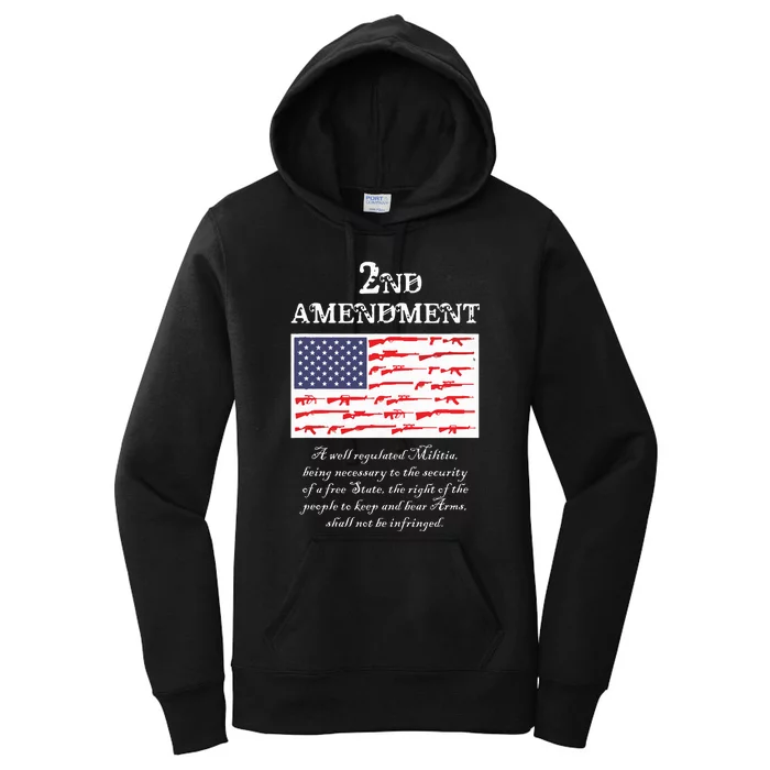 2nd Amendment American Flag Gun Right To Bear Arms Women's Pullover Hoodie