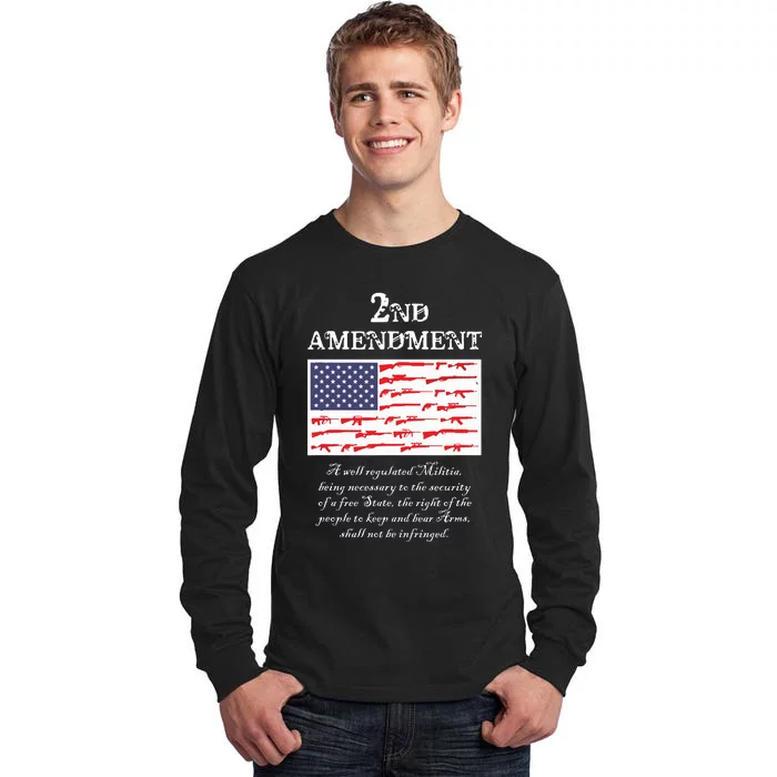 2nd Amendment American Flag Gun Right To Bear Arms Tall Long Sleeve T-Shirt