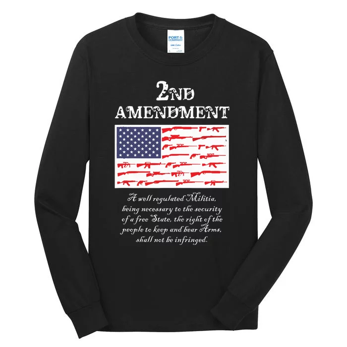 2nd Amendment American Flag Gun Right To Bear Arms Tall Long Sleeve T-Shirt