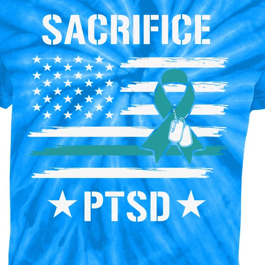 22 A Day Soldier Veteran PTSD Awareness USA Flag Kids Tie-Dye T-Shirt