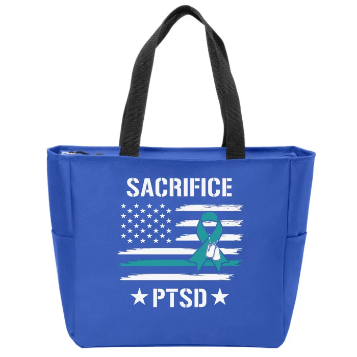 22 A Day Soldier Veteran PTSD Awareness USA Flag Zip Tote Bag