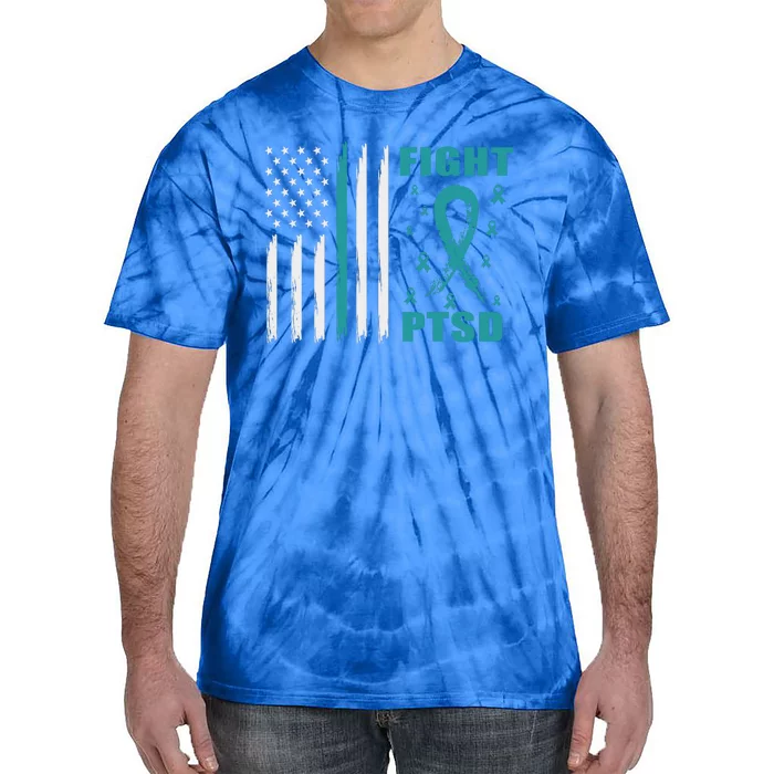 22 A Day Soldier Veteran PTSD Awareness American Flag Tie-Dye T-Shirt