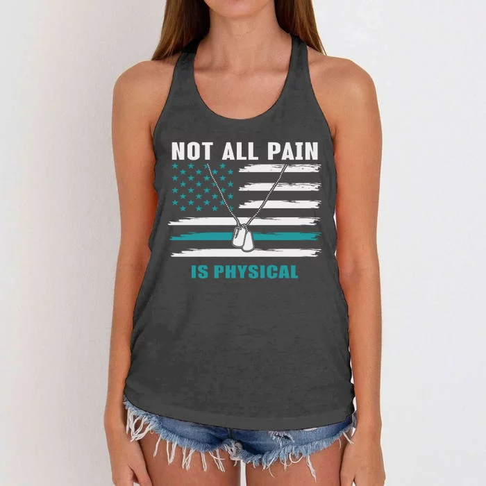 22 A Day Soldier Veteran PTSD Awareness Women's Knotted Racerback Tank