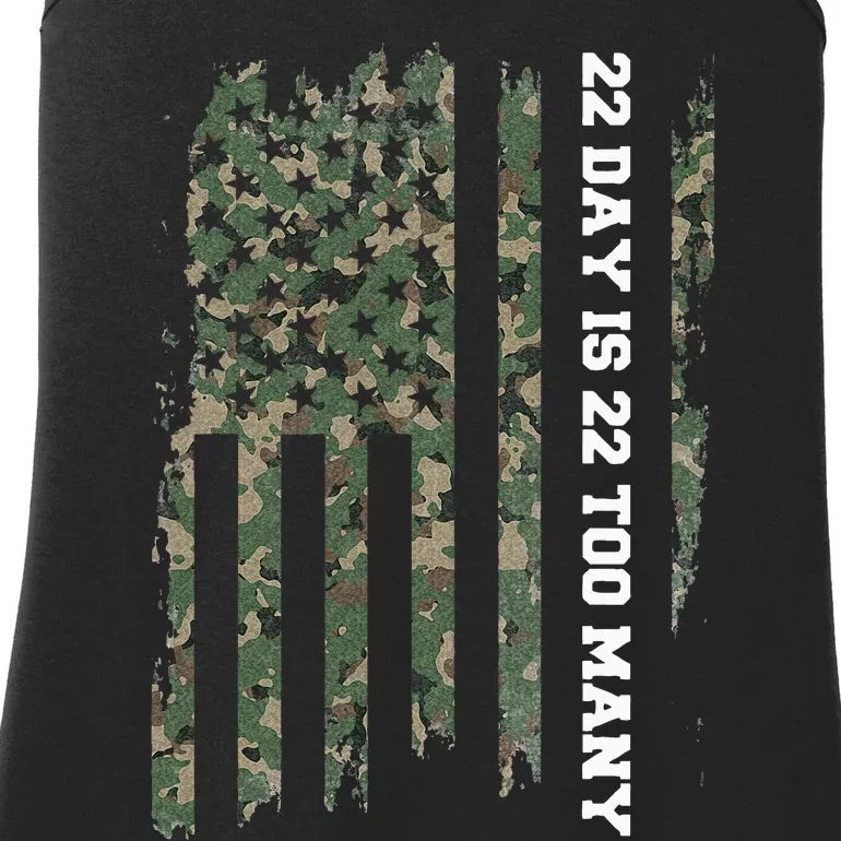 22 A Day Veteran Lives Matter Army Suicide Awareness Ladies Essential Tank