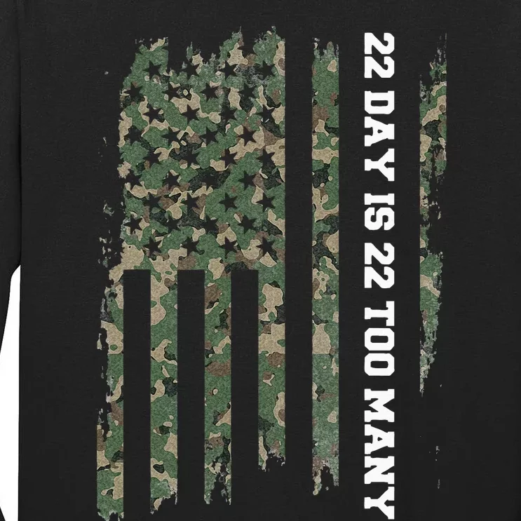 22 A Day Veteran Lives Matter Army Suicide Awareness Tall Long Sleeve T-Shirt