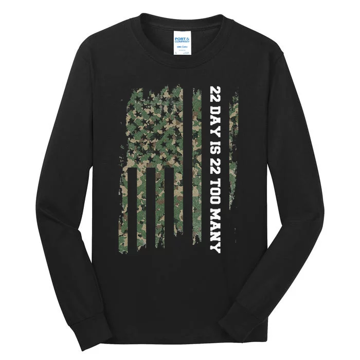 22 A Day Veteran Lives Matter Army Suicide Awareness Tall Long Sleeve T-Shirt