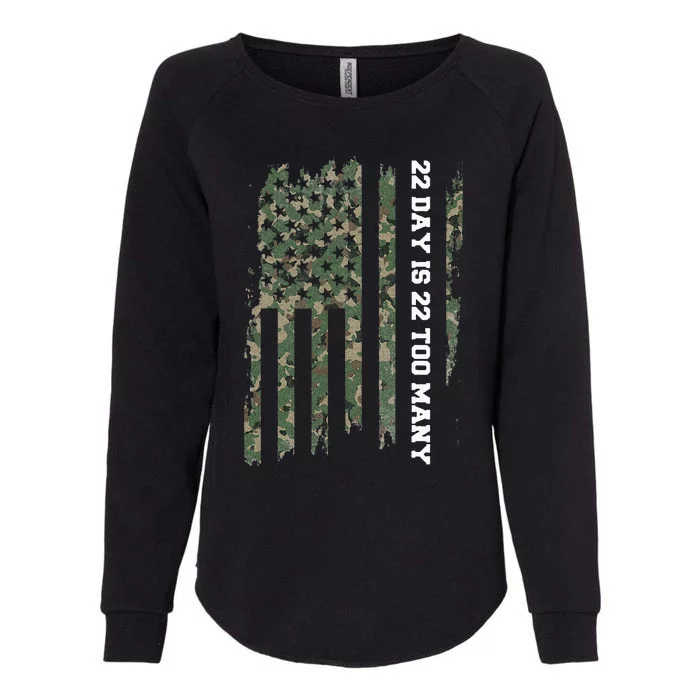 22 A Day Veteran Lives Matter Army Suicide Awareness Womens California Wash Sweatshirt