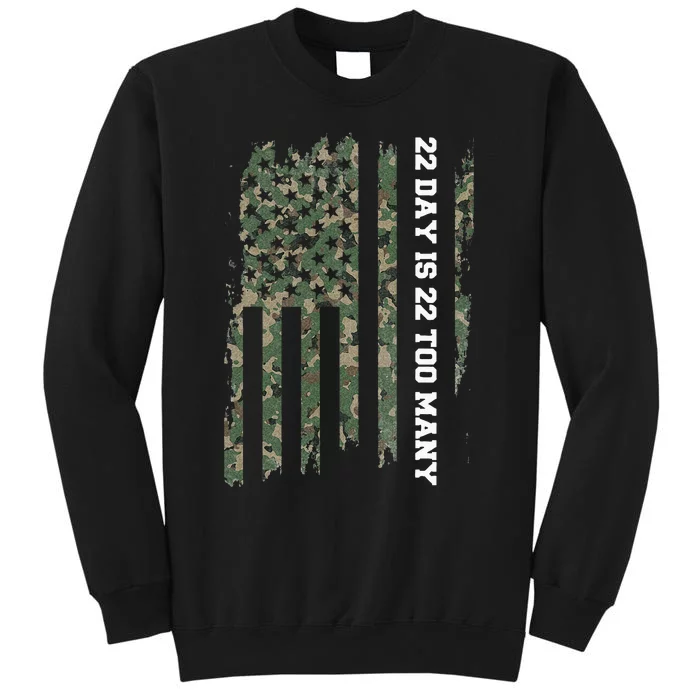 22 A Day Veteran Lives Matter Army Suicide Awareness Tall Sweatshirt