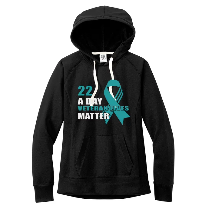 22 A Day Soldier Veteran PTSD Awareness Women's Fleece Hoodie