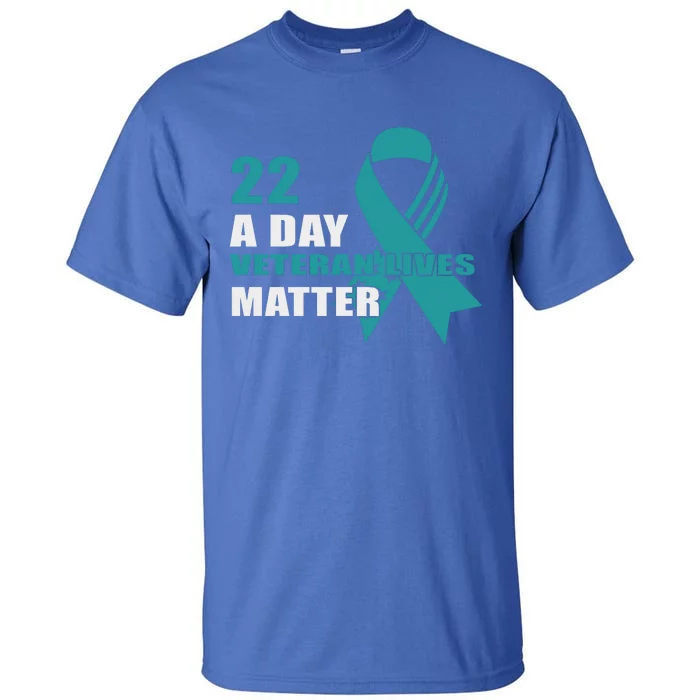 22 A Day Soldier Veteran PTSD Awareness Tall T-Shirt