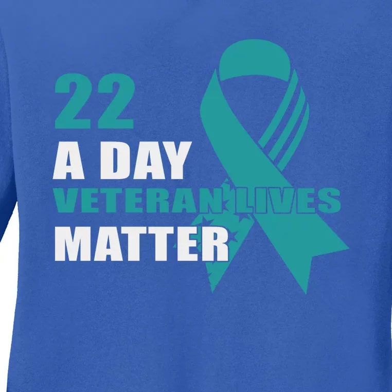 22 A Day Soldier Veteran PTSD Awareness Ladies Long Sleeve Shirt