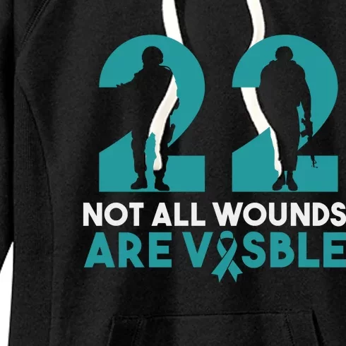 22 A Day Soldier Veteran PTSD Awareness Women's Fleece Hoodie