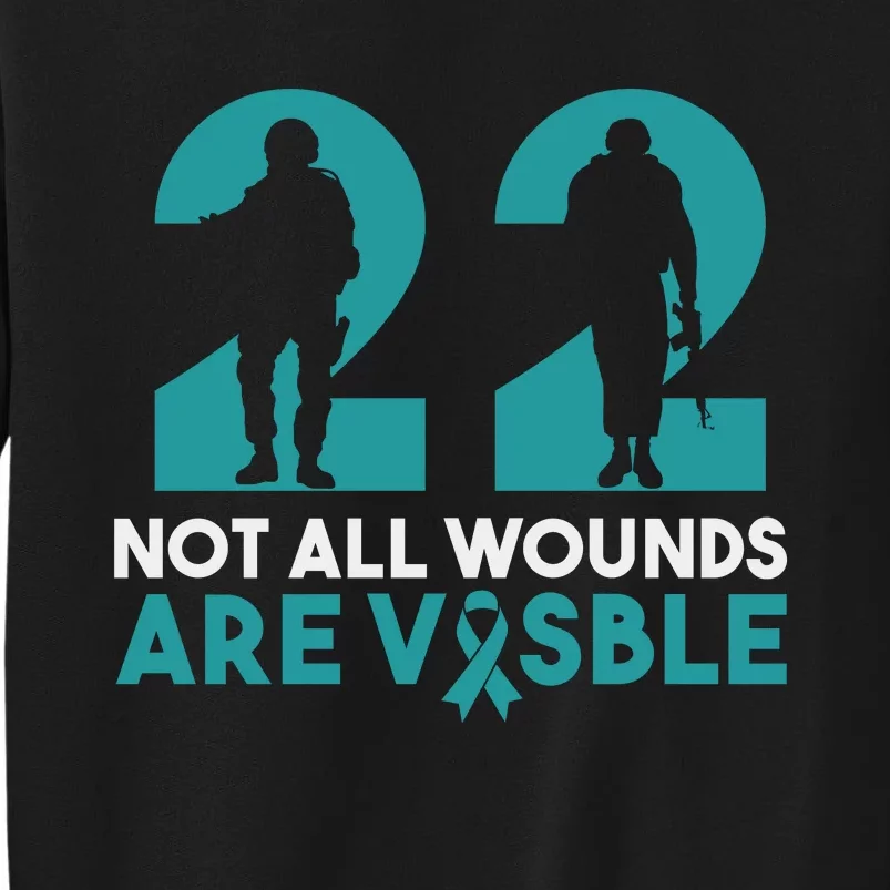 22 A Day Soldier Veteran PTSD Awareness Tall Sweatshirt