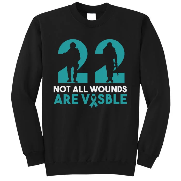 22 A Day Soldier Veteran PTSD Awareness Tall Sweatshirt