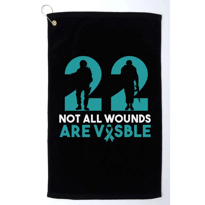 22 A Day Soldier Veteran PTSD Awareness Platinum Collection Golf Towel