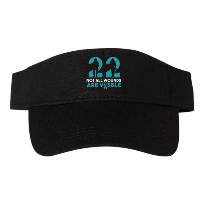 22 A Day Soldier Veteran PTSD Awareness Valucap Bio-Washed Visor