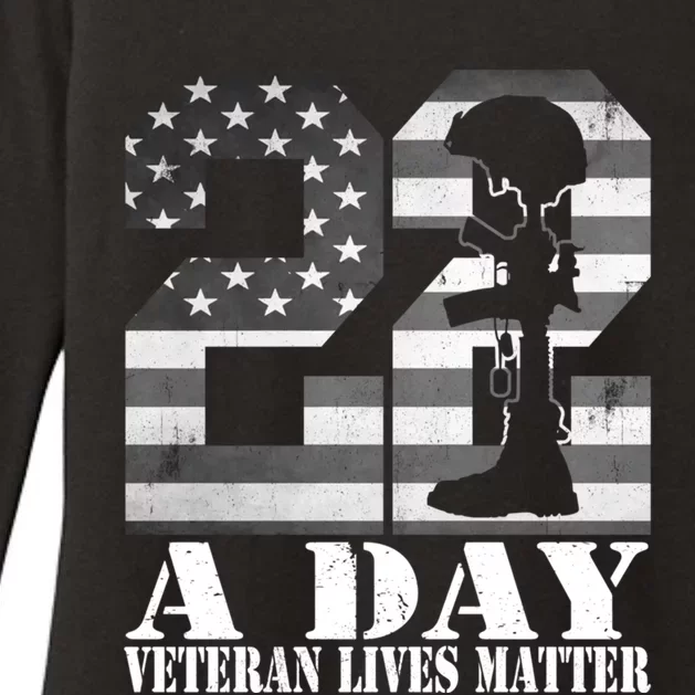 22 A Day Veteran Lives Matter American Flag Military Veteran Great Gift Womens CVC Long Sleeve Shirt