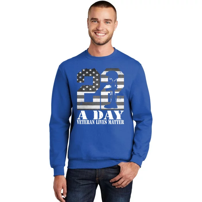 22 A Day Veteran Lives Matter American Flag Military Veteran Great Gift Sweatshirt