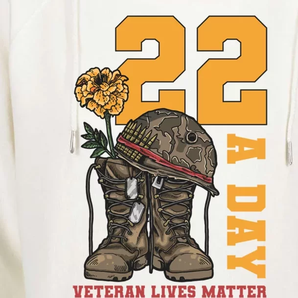 22 A Day Veteran Lives Matter Suicide Awareness Patriotism Gift Womens Funnel Neck Pullover Hood