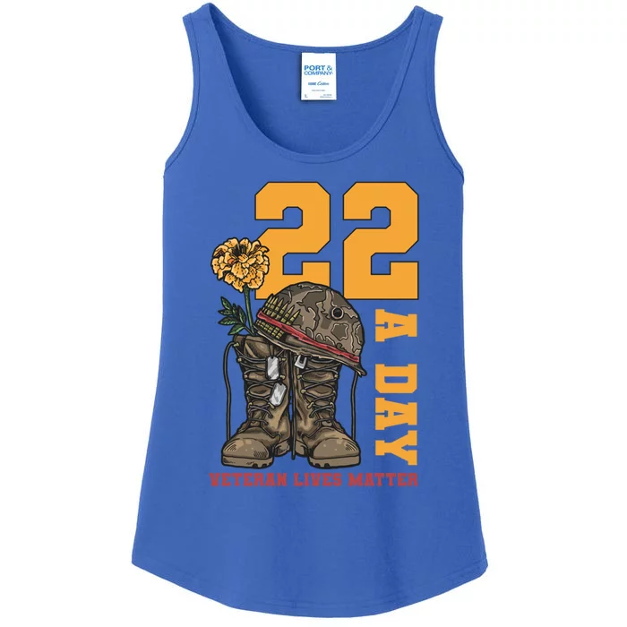 22 A Day Veteran Lives Matter Suicide Awareness Patriotism Gift Ladies Essential Tank