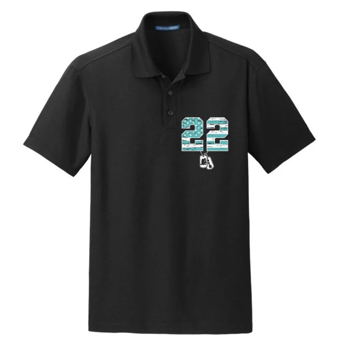 22 A Day Soldier Veteran PTSD Awareness Dry Zone Grid Performance Polo