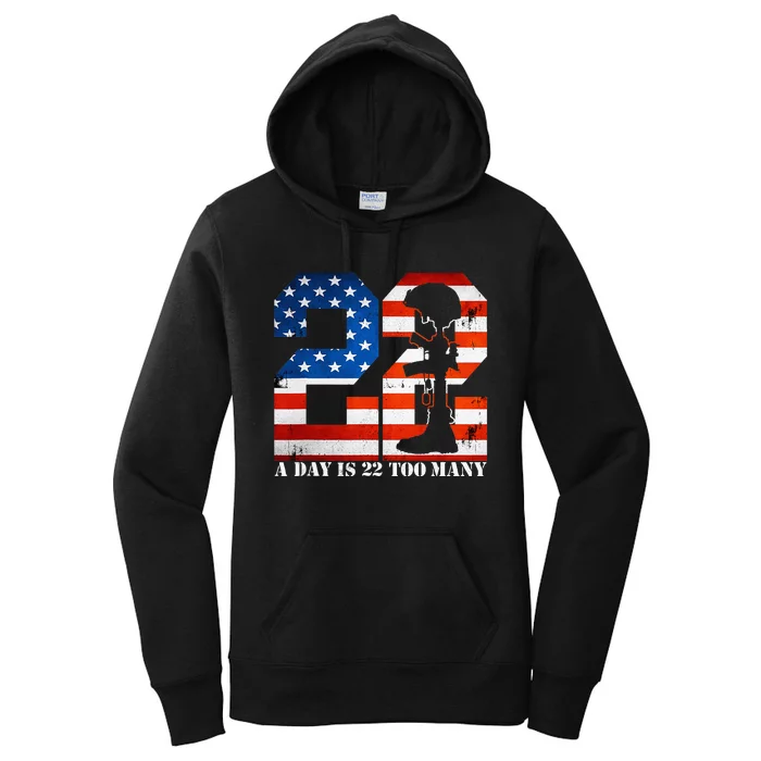 22 A Day Is 22 Too Many Veteran Lives Matter Help Veterans Women's Pullover Hoodie