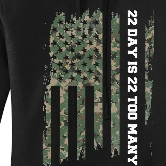 22 A Day Veteran Lives Matter Army Suicide Awareness Women's Pullover Hoodie