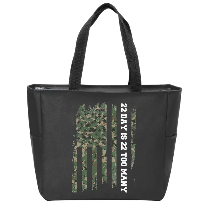 22 A Day Veteran Lives Matter Army Suicide Awareness Zip Tote Bag