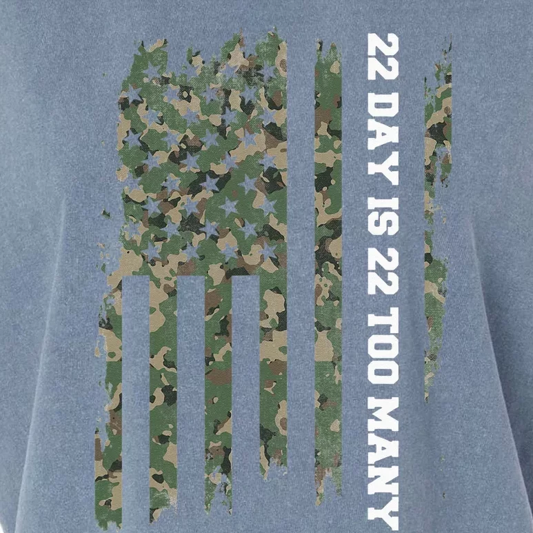 22 A Day Veteran Lives Matter Army Suicide Awareness Garment-Dyed Women's Muscle Tee