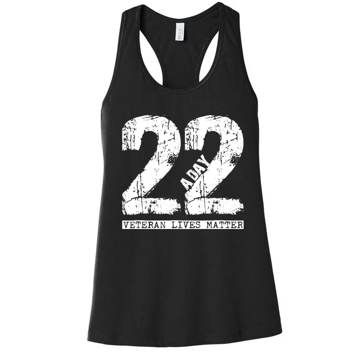 22 A Day Veteran 22 A Day Veteran Suicide Women's Racerback Tank